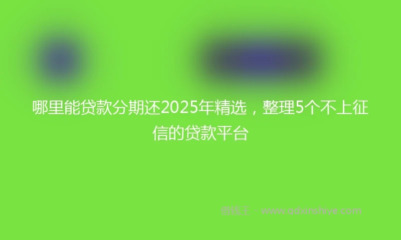 哪里能贷款分期还2025年精选，整理5个不上征信的贷款平台