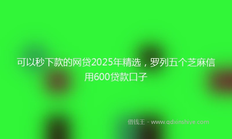可以秒下款的网贷2025年精选，罗列五个芝麻信用600贷款口子