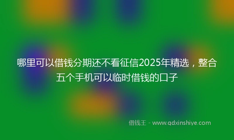 哪里可以借钱分期还不看征信2025年精选，整合五个手机可以临时借钱的口子