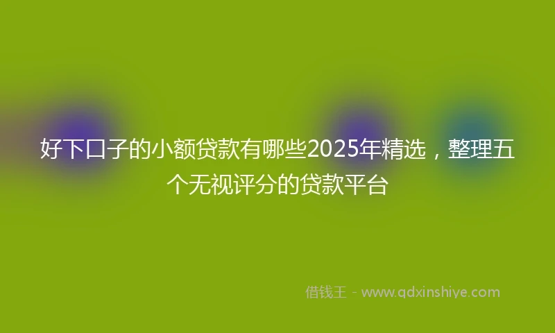 好下口子的小额贷款有哪些2025年精选，整理五个无视评分的贷款平台