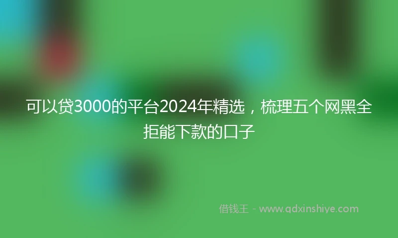 可以贷3000的平台2024年精选，梳理五个网黑全拒能下款的口子