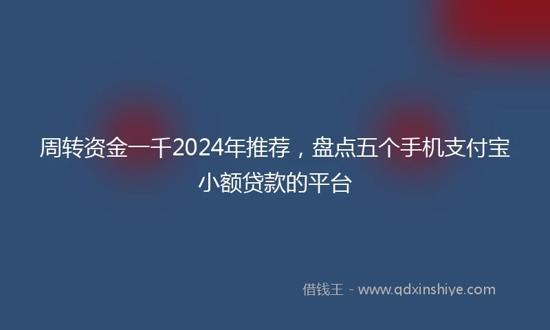 周转资金一千2024年推荐，盘点五个手机支付宝小额贷款的平台