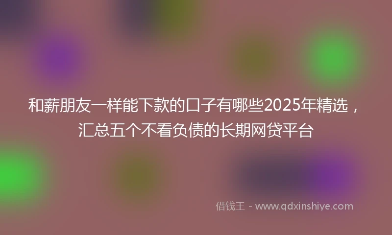 和薪朋友一样能下款的口子有哪些2025年精选，汇总五个不看负债的长期网贷平台