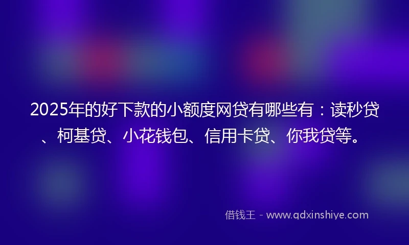 2025年的好下款的小额度网贷有哪些有：读秒贷、柯基贷、小花钱包、信用卡贷、你我贷等。