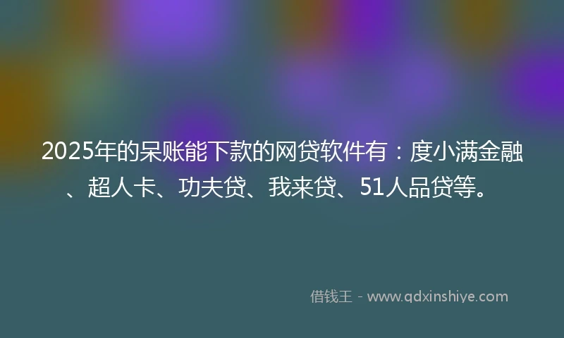 2025年的呆账能下款的网贷软件有：度小满金融、超人卡、功夫贷、我来贷、51人品贷等。