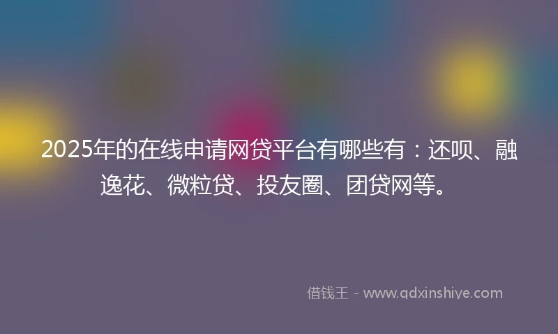 2025年的在线申请网贷平台有哪些有：还呗、融逸花、微粒贷、投友圈、团贷网等。