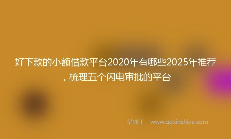 好下款的小额借款平台2020年有哪些2025年推荐，梳理五个闪电审批的平台