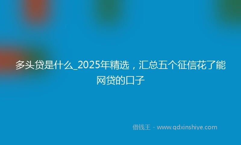 多头贷是什么_2025年精选，汇总五个征信花了能网贷的口子