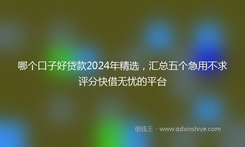 哪个口子好贷款2024年精选,汇总五个急用不求评分快借无忧的平台