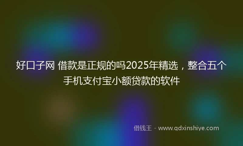 好口子网 借款是正规的吗2025年精选，整合五个手机支付宝小额贷款的软件