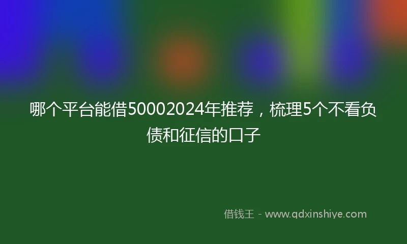 哪个平台能借50002024年推荐，梳理5个不看负债和征信的口子