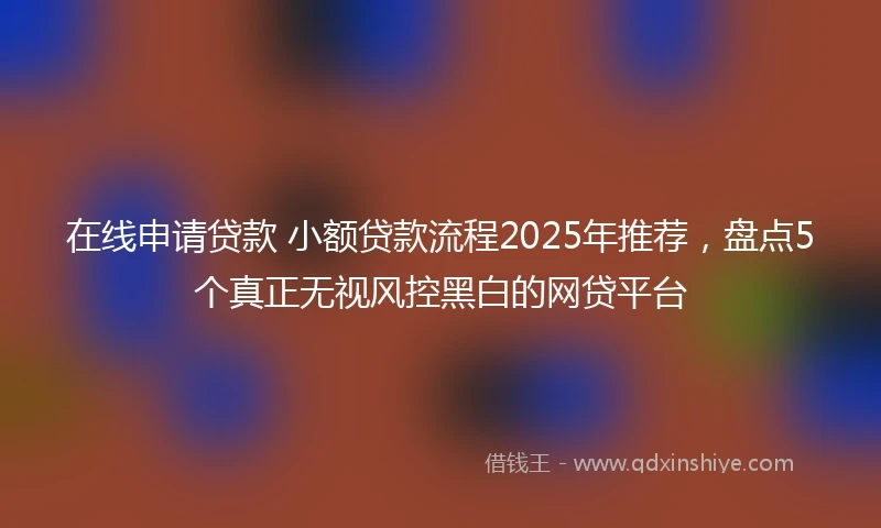 在线申请贷款 小额贷款流程2025年推荐，盘点5个真正无视风控黑白的网贷平台