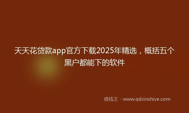 天天花贷款app官方下载2025年精选，概括五个黑户都能下的软件