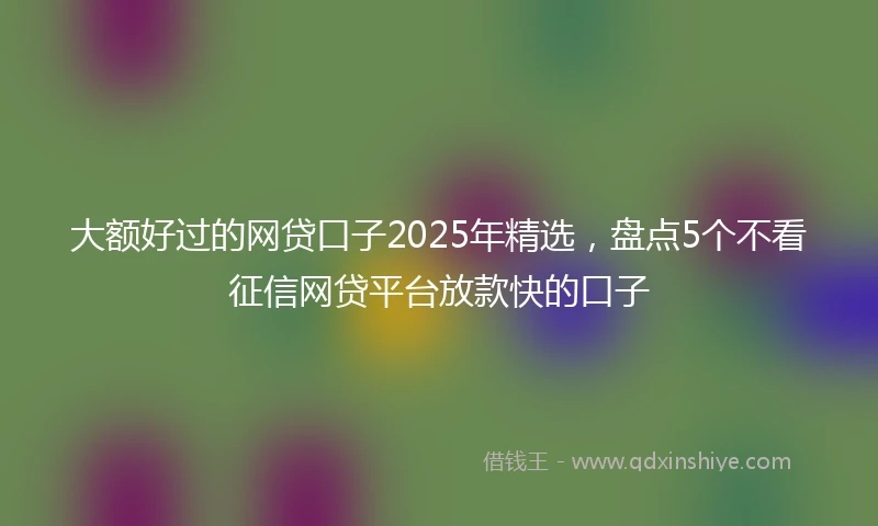 大额好过的网贷口子2025年精选，盘点5个不看征信网贷平台放款快的口子
