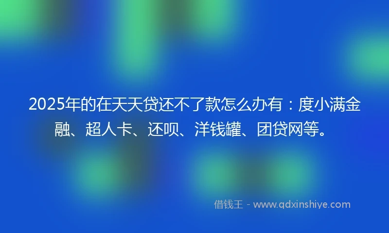2025年的在天天贷还不了款怎么办有：度小满金融、超人卡、还呗、洋钱罐、团贷网等。