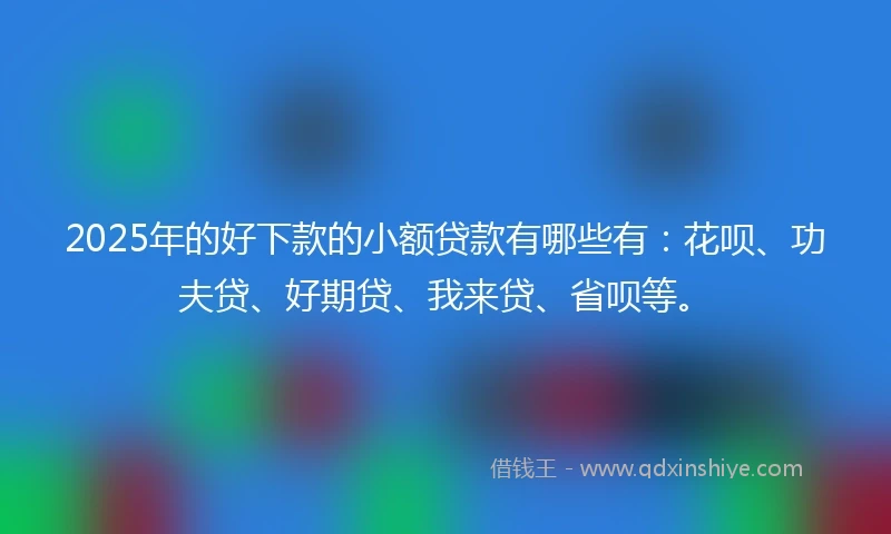 2025年的好下款的小额贷款有哪些有：花呗、功夫贷、好期贷、我来贷、省呗等。
