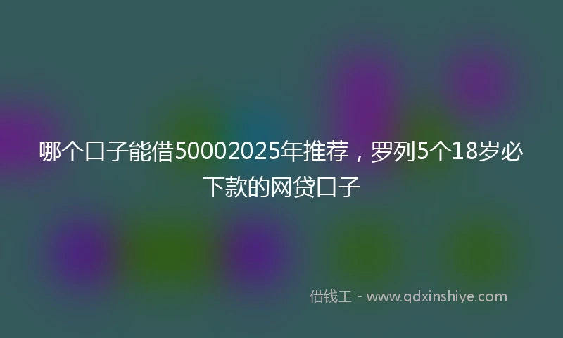 哪个口子能借50002025年推荐，罗列5个18岁必下款的网贷口子