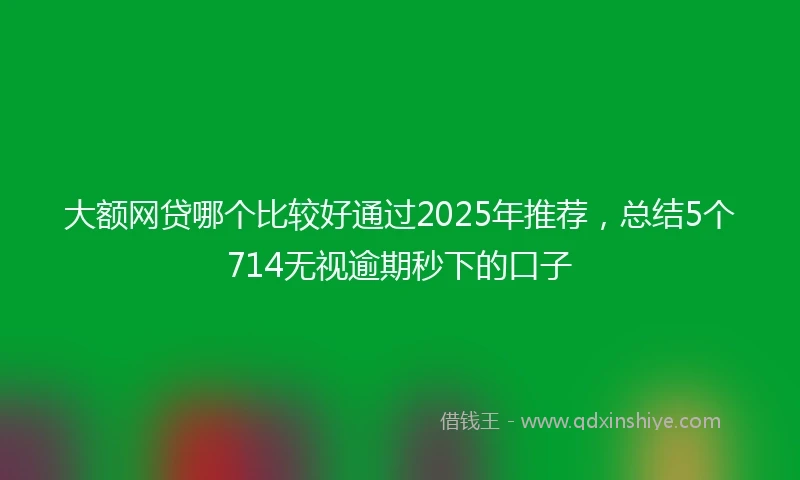 大额网贷哪个比较好通过2025年推荐，总结5个714无视逾期秒下的口子