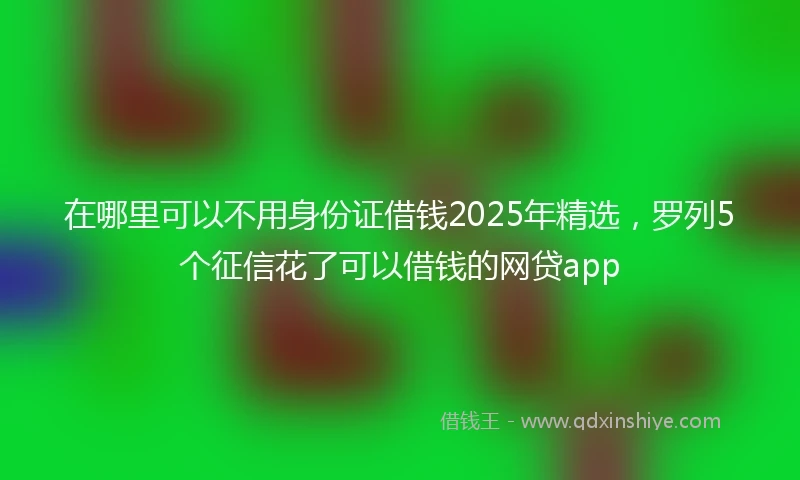 在哪里可以不用身份证借钱2025年精选，罗列5个征信花了可以借钱的网贷app