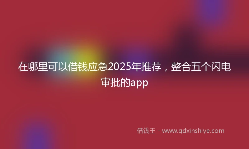 在哪里可以借钱应急2025年推荐,整合五个闪电审批的app