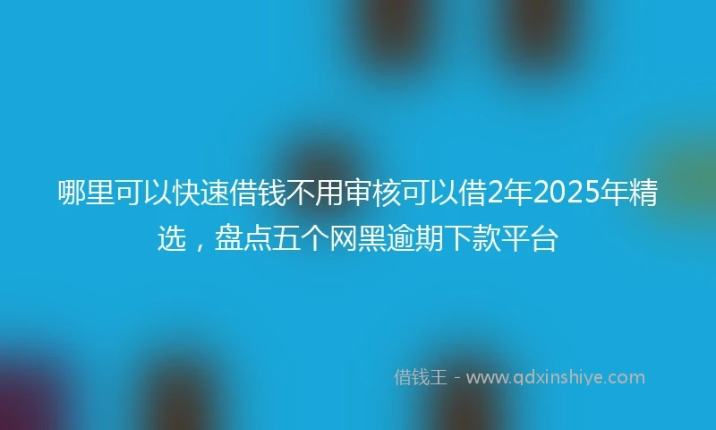 哪里可以快速借钱不用审核可以借2年2025年精选，盘点五个网黑逾期下款平台