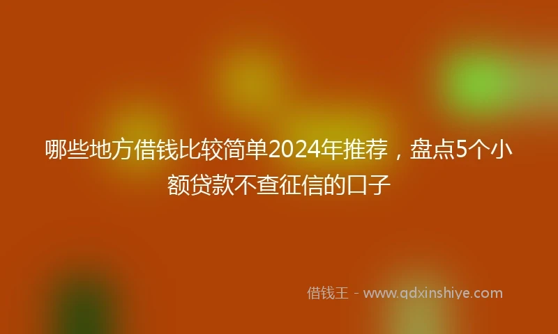 哪些地方借钱比较简单2024年推荐，盘点5个小额贷款不查征信的口子