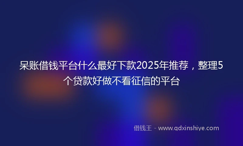 呆账借钱平台什么最好下款2025年推荐，整理5个贷款好做不看征信的平台