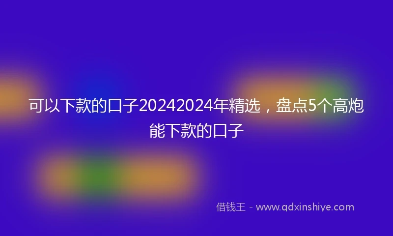 可以下款的口子20242024年精选，盘点5个高炮能下款的口子