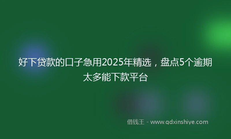 好下贷款的口子急用2025年精选，盘点5个逾期太多能下款平台