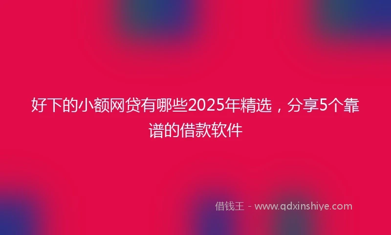 好下的小额网贷有哪些2025年精选，分享5个靠谱的借款软件