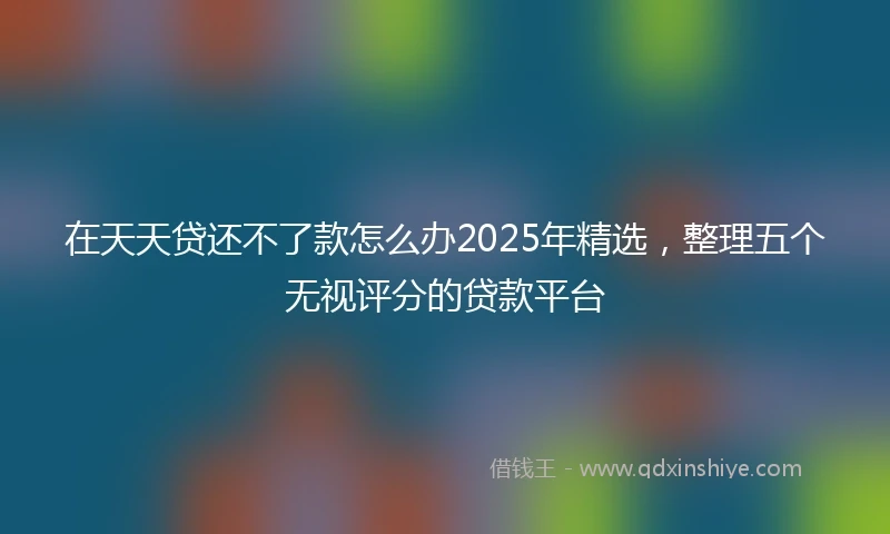 在天天贷还不了款怎么办2025年精选，整理五个无视评分的贷款平台