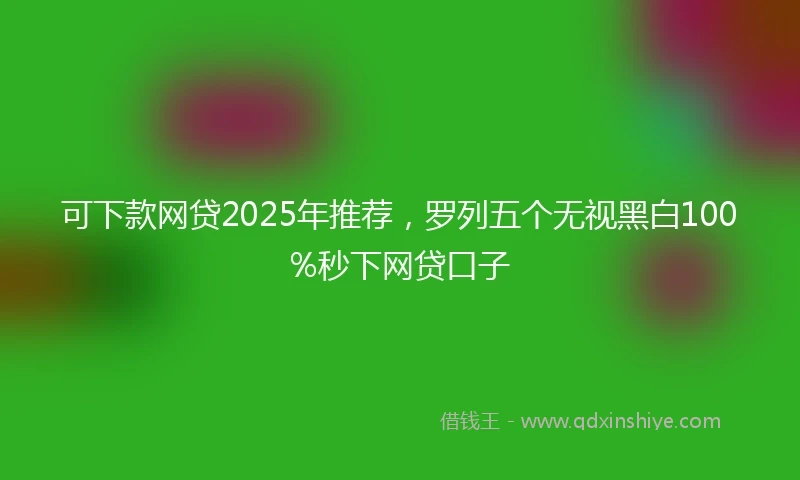 可下款网贷2025年推荐,罗列五个无视黑白100%秒下网贷口子