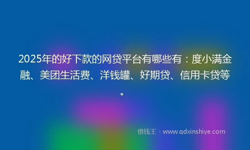 2025年的好下款的网贷平台有哪些有：度小满金融、美团生活费、洋钱罐、好期贷、信用卡贷等。