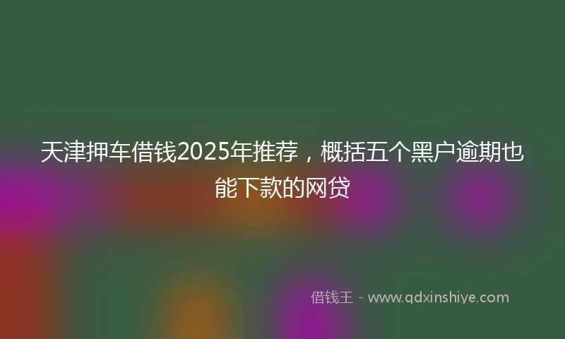 天津押车借钱2025年推荐，概括五个黑户逾期也能下款的网贷