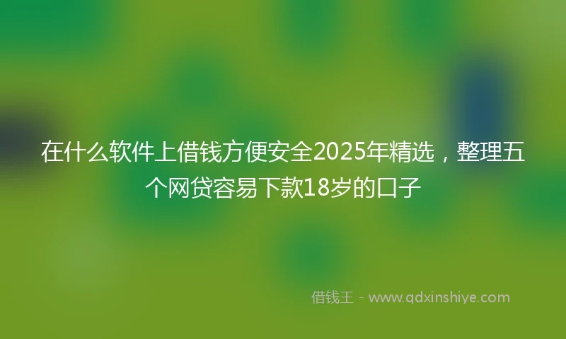 在什么软件上借钱方便安全2025年精选，整理五个网贷容易下款18岁的口子