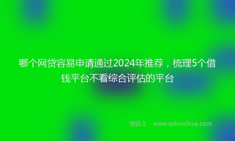 哪个网贷容易申请通过2024年推荐，梳理5个借钱平台不看综合评估的平台