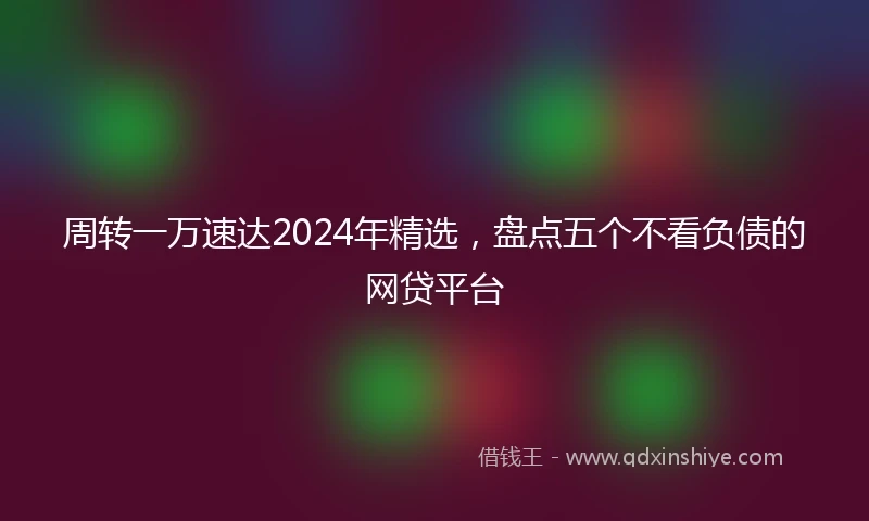 周转一万速达2024年精选，盘点五个不看负债的网贷平台