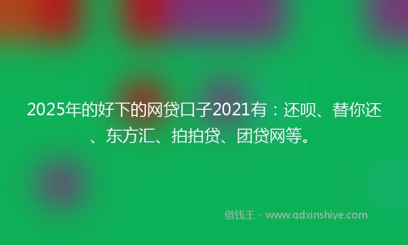 2025年的好下的网贷口子2021有：还呗、替你还、东方汇、拍拍贷、团贷网等。