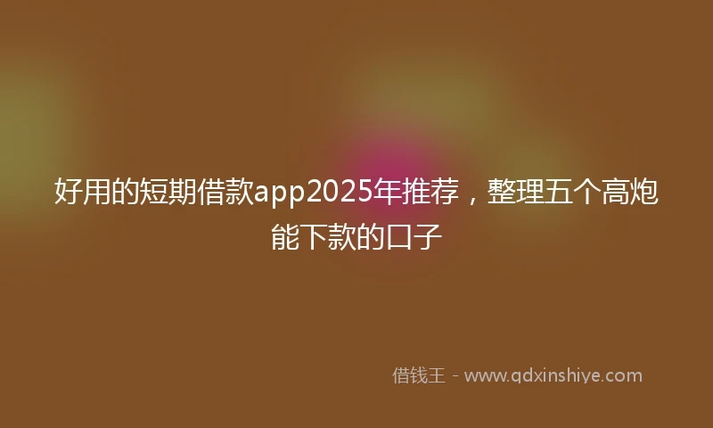 好用的短期借款app2025年推荐，整理五个高炮能下款的口子