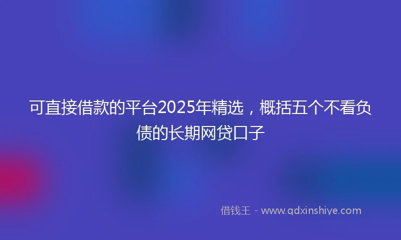 可直接借款的平台2025年精选，概括五个不看负债的长期网贷口子