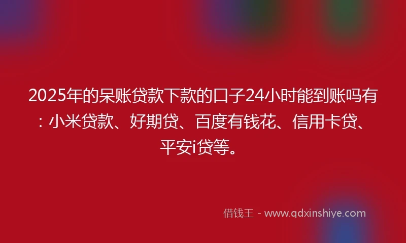 2025年的呆账贷款下款的口子24小时能到账吗有：小米贷款、好期贷、百度有钱花、信用卡贷、平安i贷等。