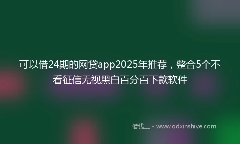 可以借24期的网贷app2025年推荐，整合5个不看征信无视黑白百分百下款软件