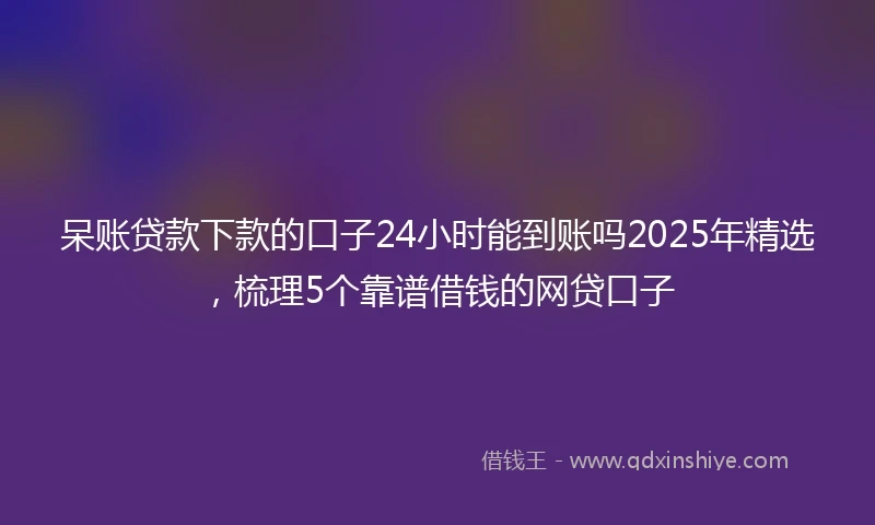 呆账贷款下款的口子24小时能到账吗2025年精选，梳理5个靠谱借钱的网贷口子