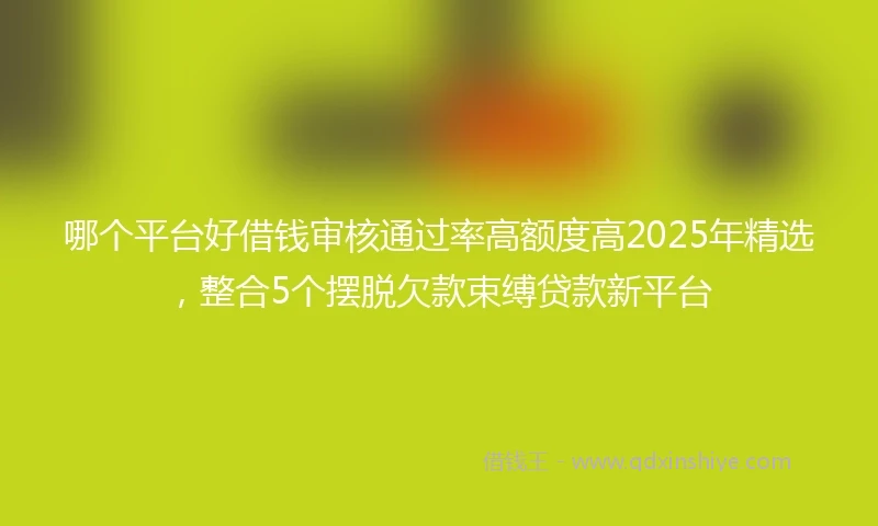 哪个平台好借钱审核通过率高额度高2025年精选，整合5个摆脱欠款束缚贷款新平台