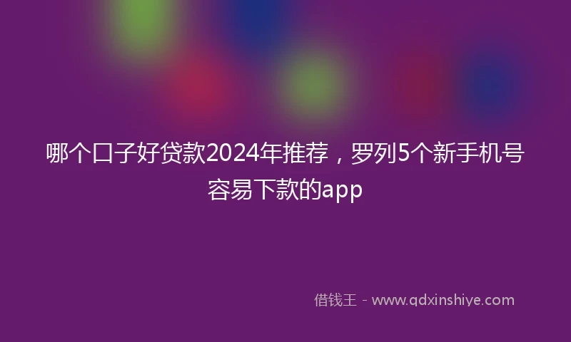 哪个口子好贷款2024年推荐，罗列5个新手机号容易下款的app
