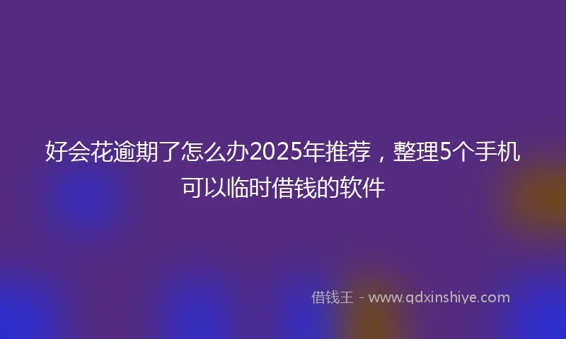 好会花逾期了怎么办2025年推荐，整理5个手机可以临时借钱的软件
