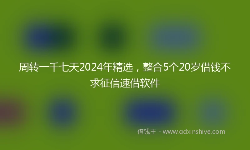 周转一千七天2024年精选，整合5个20岁借钱不求征信速借软件
