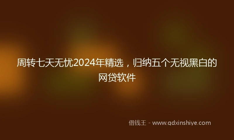 周转七天无忧2024年精选，归纳五个无视黑白的网贷软件