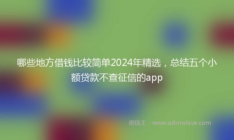 哪些地方借钱比较简单2024年精选，总结五个小额贷款不查征信的app