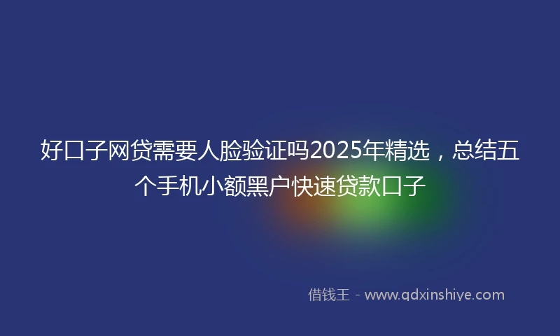 好口子网贷需要人脸验证吗2025年精选，总结五个手机小额黑户快速贷款口子
